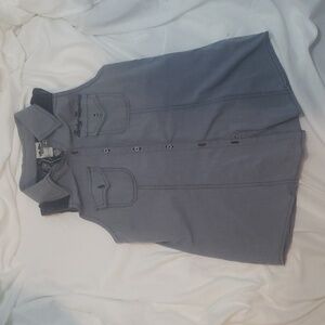 vintage y2k 2000s Harley Davidson button up sleeveless top with lace back